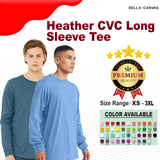 BELLA + CANVAS® Heather CVC Crewneck Long Sleeve Tee