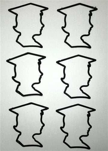 Girl Graduate Black Outline Decal - 6 Pack