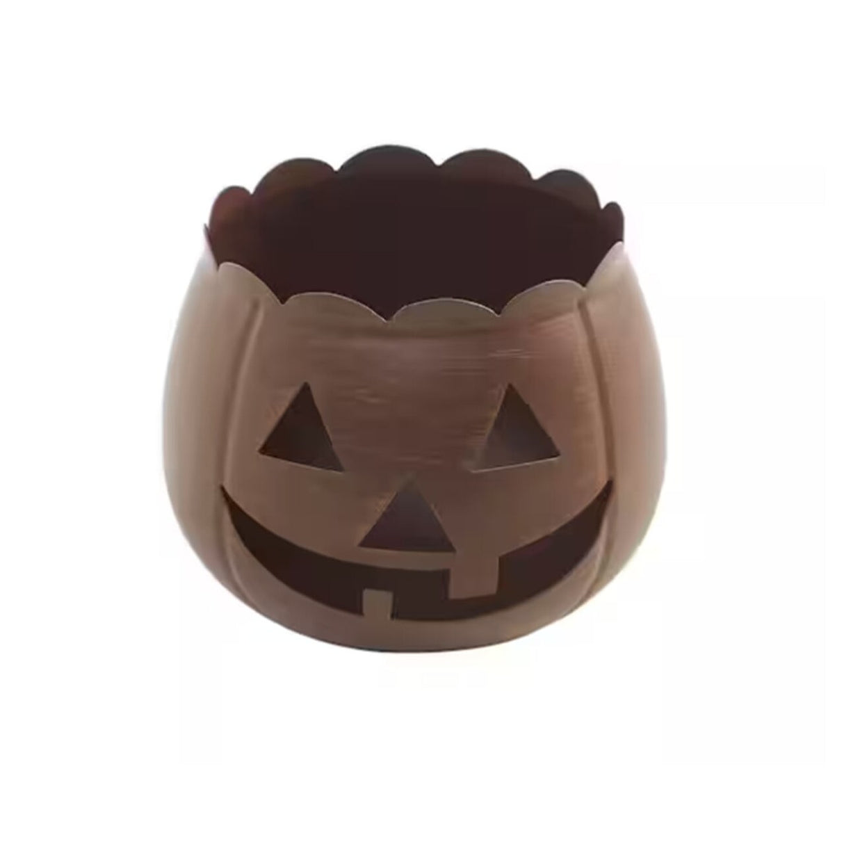 6.25 Inch Bronze Jack-O-Lantern Halloween Candle Holder