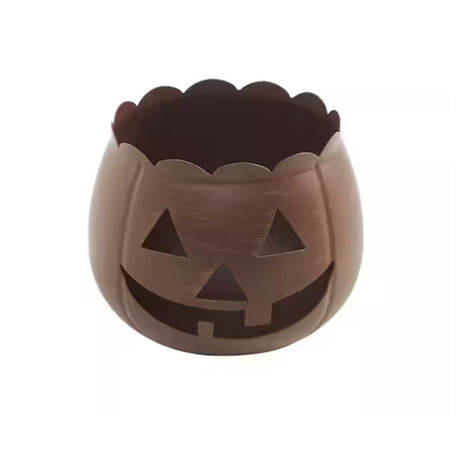 6.25 Inch Bronze Jack-O-Lantern Halloween Candle Holder