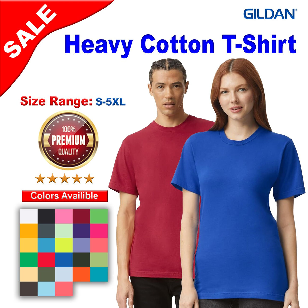 Gildan® Heavy Cotton Crewneck Short Sleeve T-Shirt