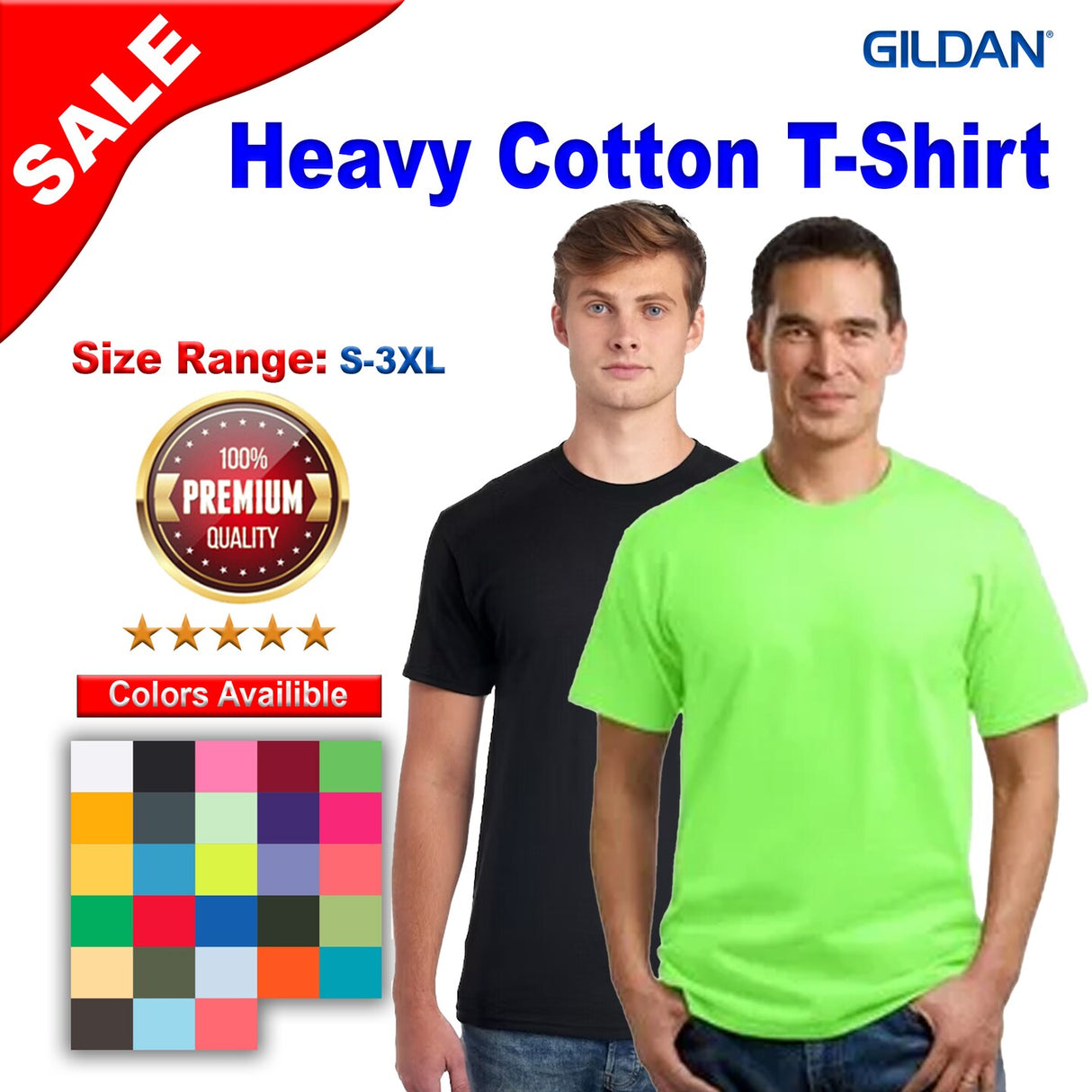 Gildan® Heavy Cotton Crewneck Short Sleeve T-Shirt
