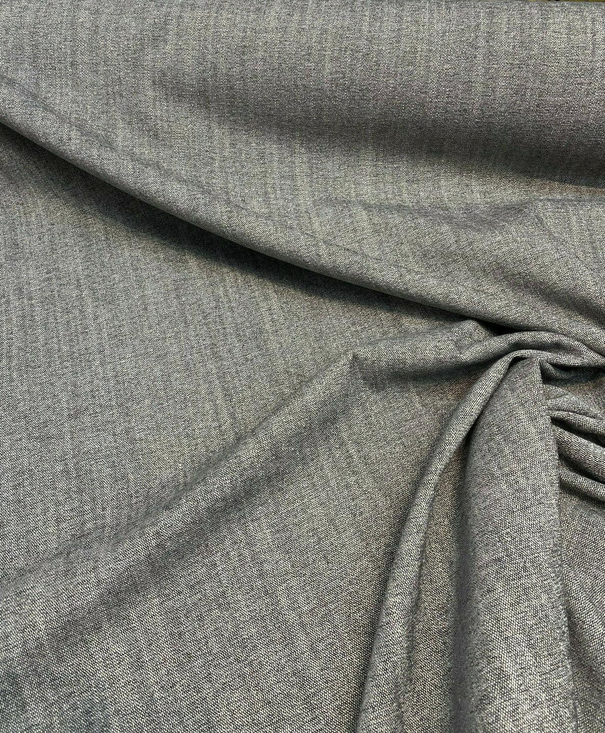 Brixton Gravel Linen Blend Textured Chenille Upholstery Fabric - Gravel, 57" Width (By The Yard)