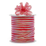 Iridescent Princess Pull String Bows 4 mm x 100 yd Red Color 1 / ROLL