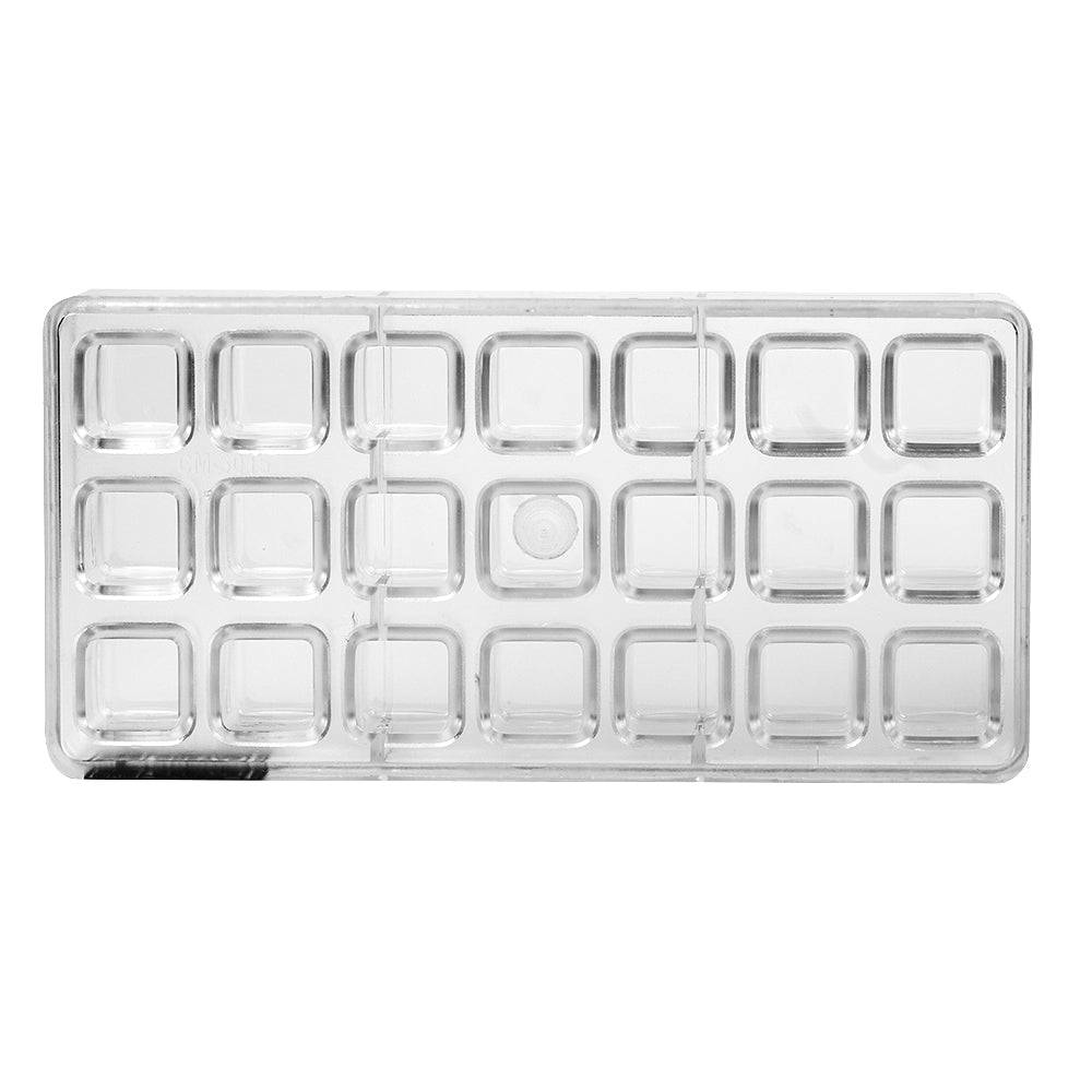 Greyas Polycarbonate Chocolate Mold, Square, 21 Cavities