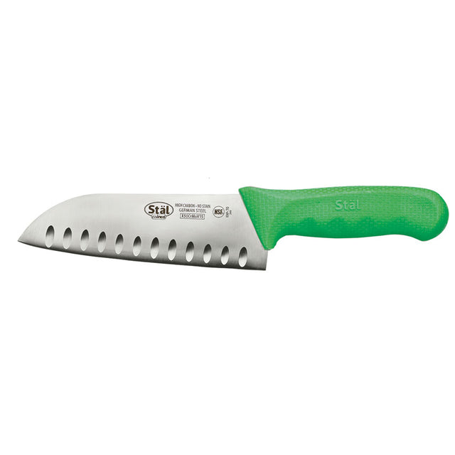 Winco Stal 7" Green Santoku Knife