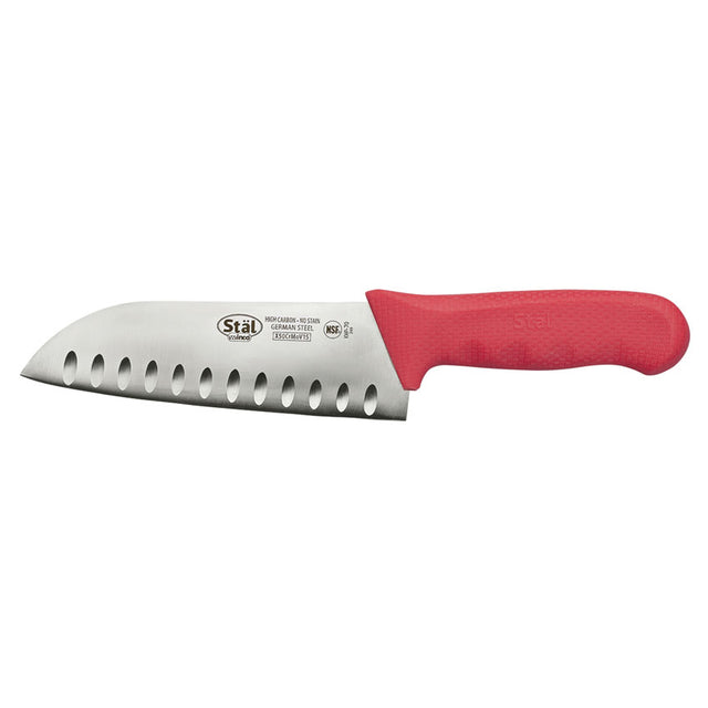 Winco Stal 7" Red Santoku Knife