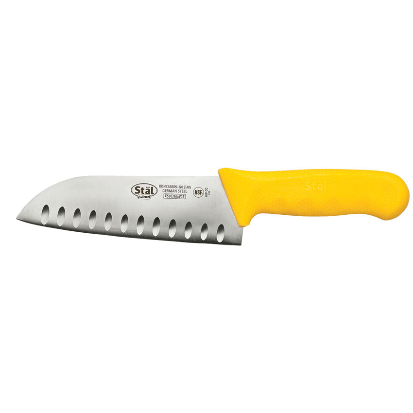 Winco Stal 7" Yellow Santoku Knife