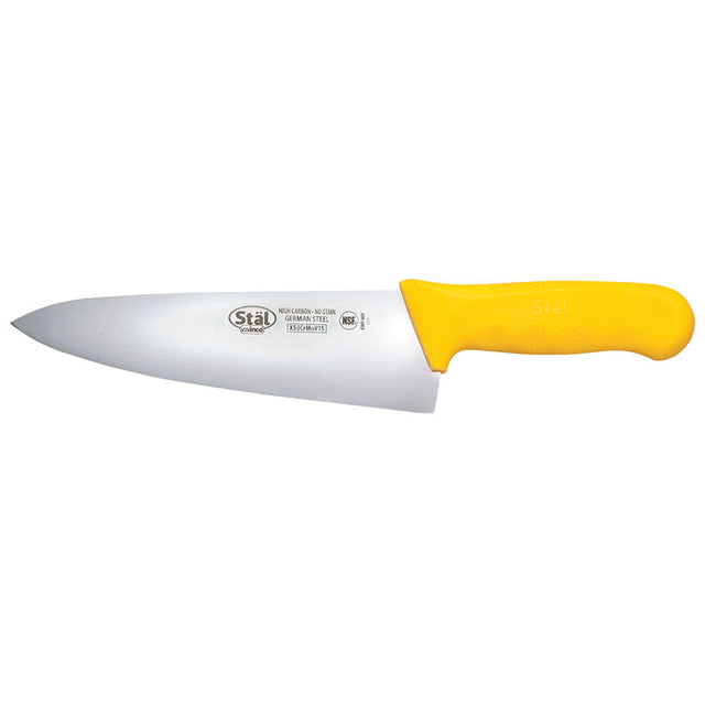 Winco Stal Yellow 8" Wide Cook's Knife