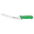 Winco Stal 9" Green Offset Bread Knife