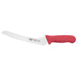 Winco Stal 9" Red Offset Bread Knife