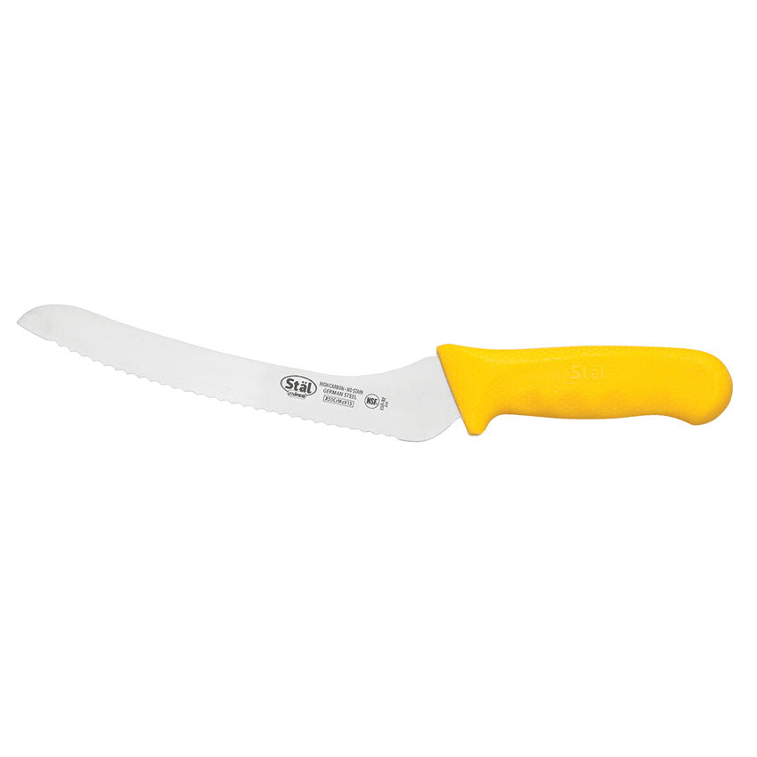 Winco Stal 9" Yellow Offset Bread Knife