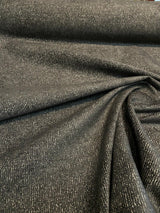 Chenille Valley Forge Correre Rod Iron Polyester Woven Upholstery Fabric - Charcoal Gray On Beige Background, 57" Width (1 Yard)