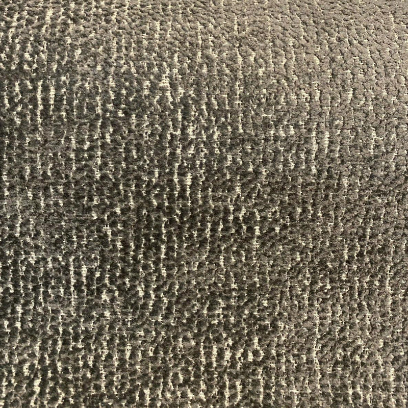 Chenille Valley Forge Correre Rod Iron Polyester Woven Upholstery Fabric - Charcoal Gray On Beige Background, 57" Width (1 Yard)