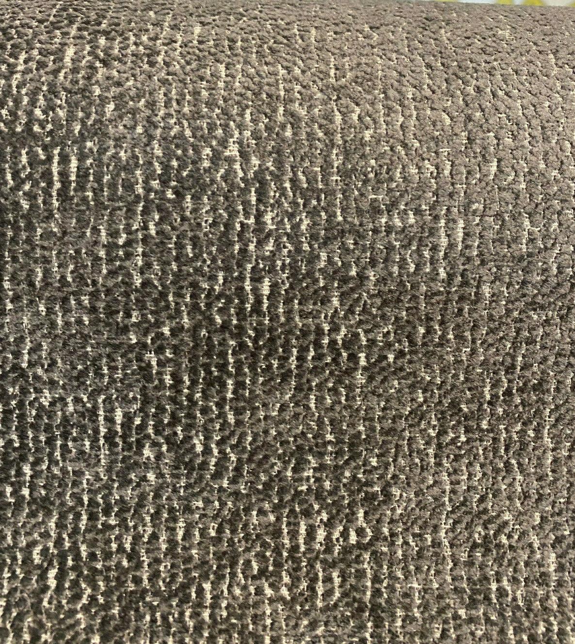 Chenille Valley Forge Correre Rod Iron Polyester Woven Upholstery Fabric - Charcoal Gray On Beige Background, 57" Width (1 Yard)