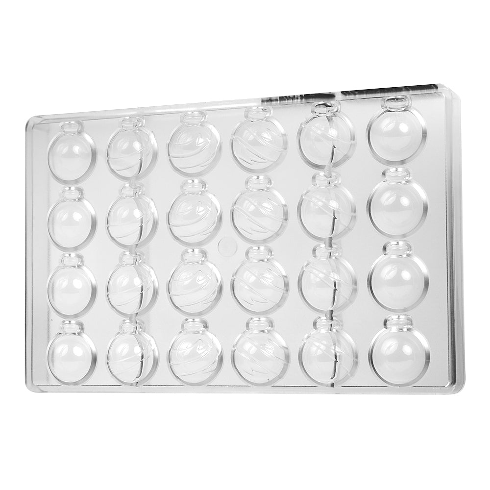 Greyas Polycarbonate Chocolate Mold, Christmas Ornament Bonbons by Luis Amado, 24 Cavities