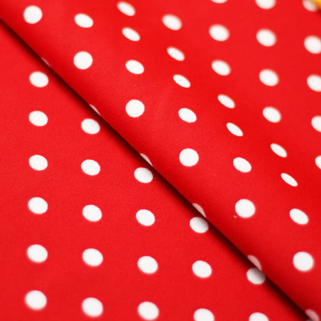 Polka Dots Nylon Spandex Fabric - Multiple Colors Small White Dots, 58/60" Width (1 Yard)