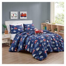 Kids Fire Truck 4 Pieces Comforter Set