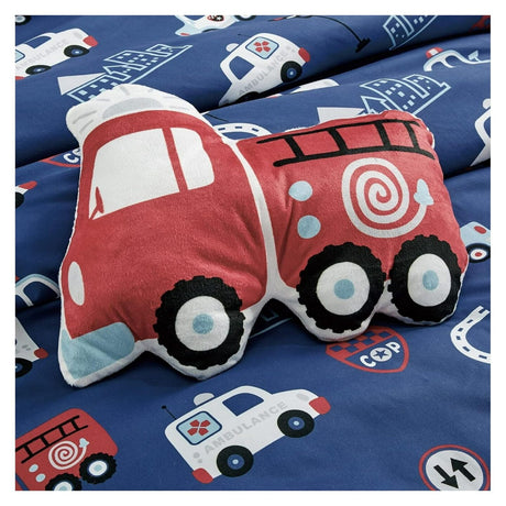 Kids Fire Truck 4 Pieces Comforter Set