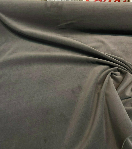 Charcoal Solid Soft Polyester Upholstery Fabric - Charcoal Solid, 56" Width (1 Yard)