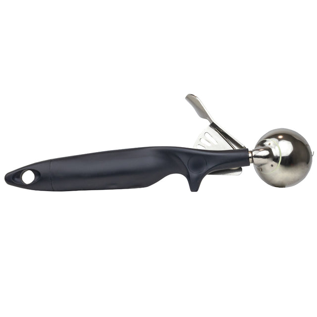 Stainless Steel Disher with Black Plastic Handle #30