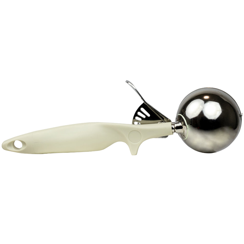 Stainless Steel Disher with Ivory Plastic Handle #10