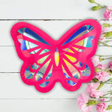8 Count Iridescent Butterfly Paper Dinner Plates for Birthday Tea Party Decorations 9"
