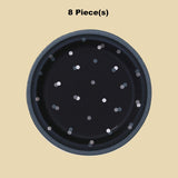 8 Count Glitz Party Disposable Black Dessert Plates with Silver Dots 6 3/4 Inch Elegant Party Supplies