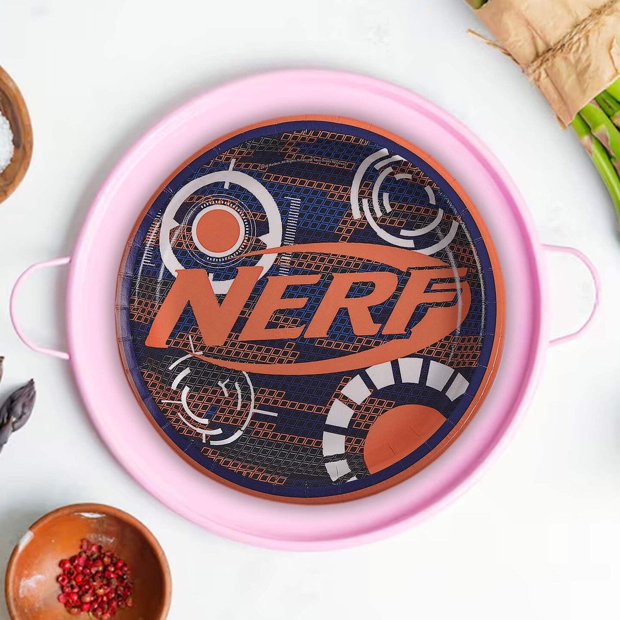 8 Count Nerf Party Paper Dinner Plates Durable Disposable Supplies Kids Birthday 9"