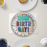 8 Count Happy Birthday Paper Plates Colorful Party Dinnerware Supplies Celebration Theme 9"