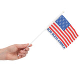 6" x 4" God Bless America USA Flags on Plastic Sticks 12 Pc.