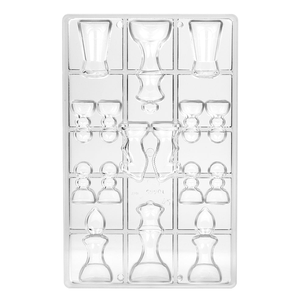 Polycarbonate Chocolate Mold, Set of 16 Chess Pieces. Buy 2 Molds to Make Whole Chess Pieces