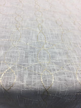 PK Ichthys Circle Polyester Sheer Fabric - Beige And Gold Circle Pattern, 118" Width (1 Yard)