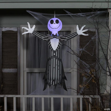 RADYAN Airblown Inflatable Light-Up Jack Skellington Outdoor Halloween Decor shown in a clear product image