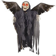 48" Animated Light-Up Hanging Winged Skeleton Reaper Halloween Decoration