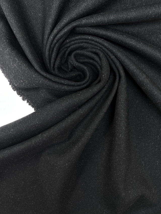 Wool Tweed Melange Gray Black