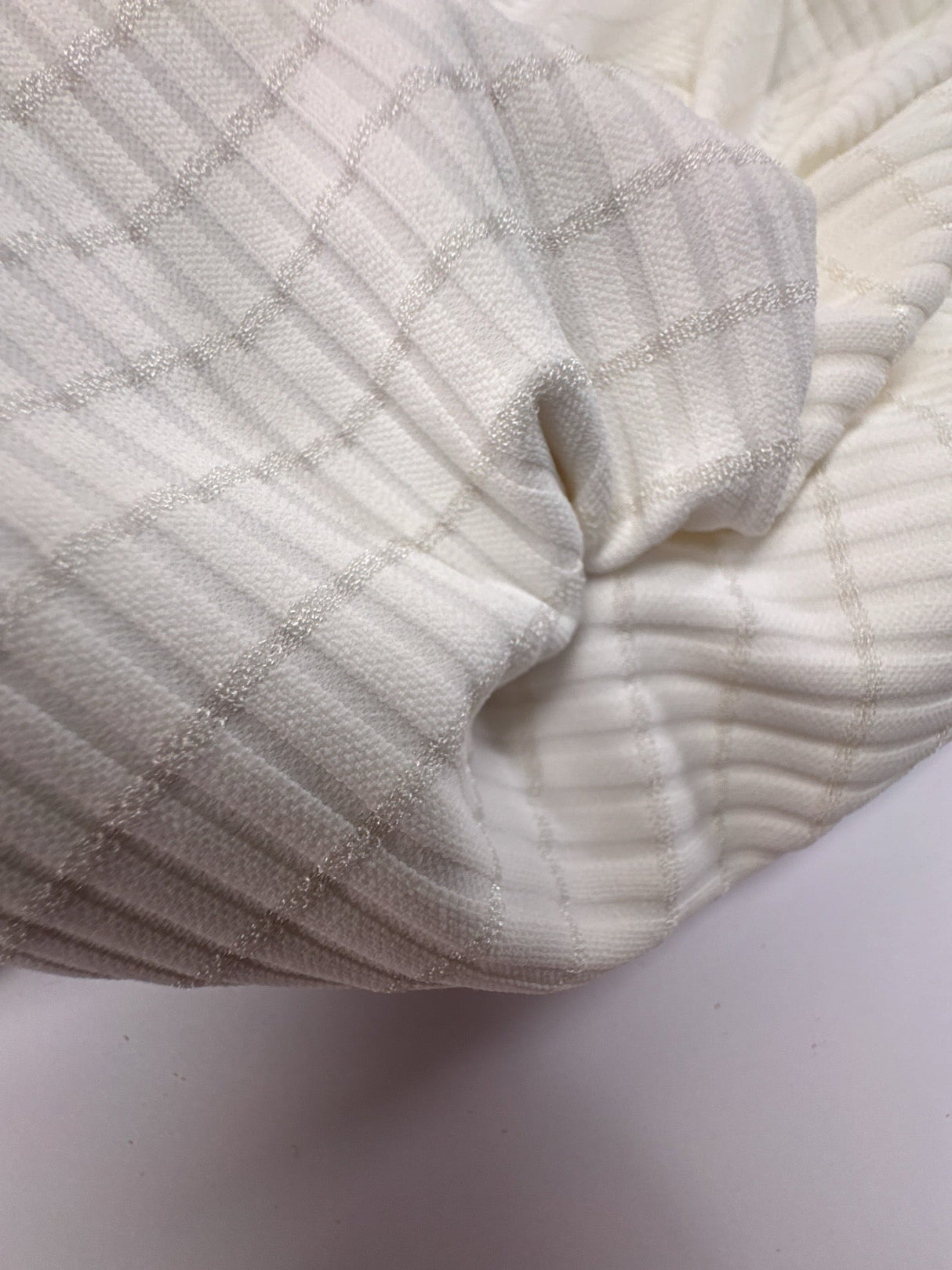 Polyamide Elastane Knitted Striped Beige White