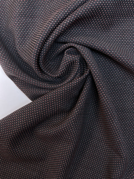 Wool Stretch Polka Dot Fabric