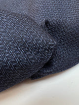 Wool Tweed Blue Herringbone