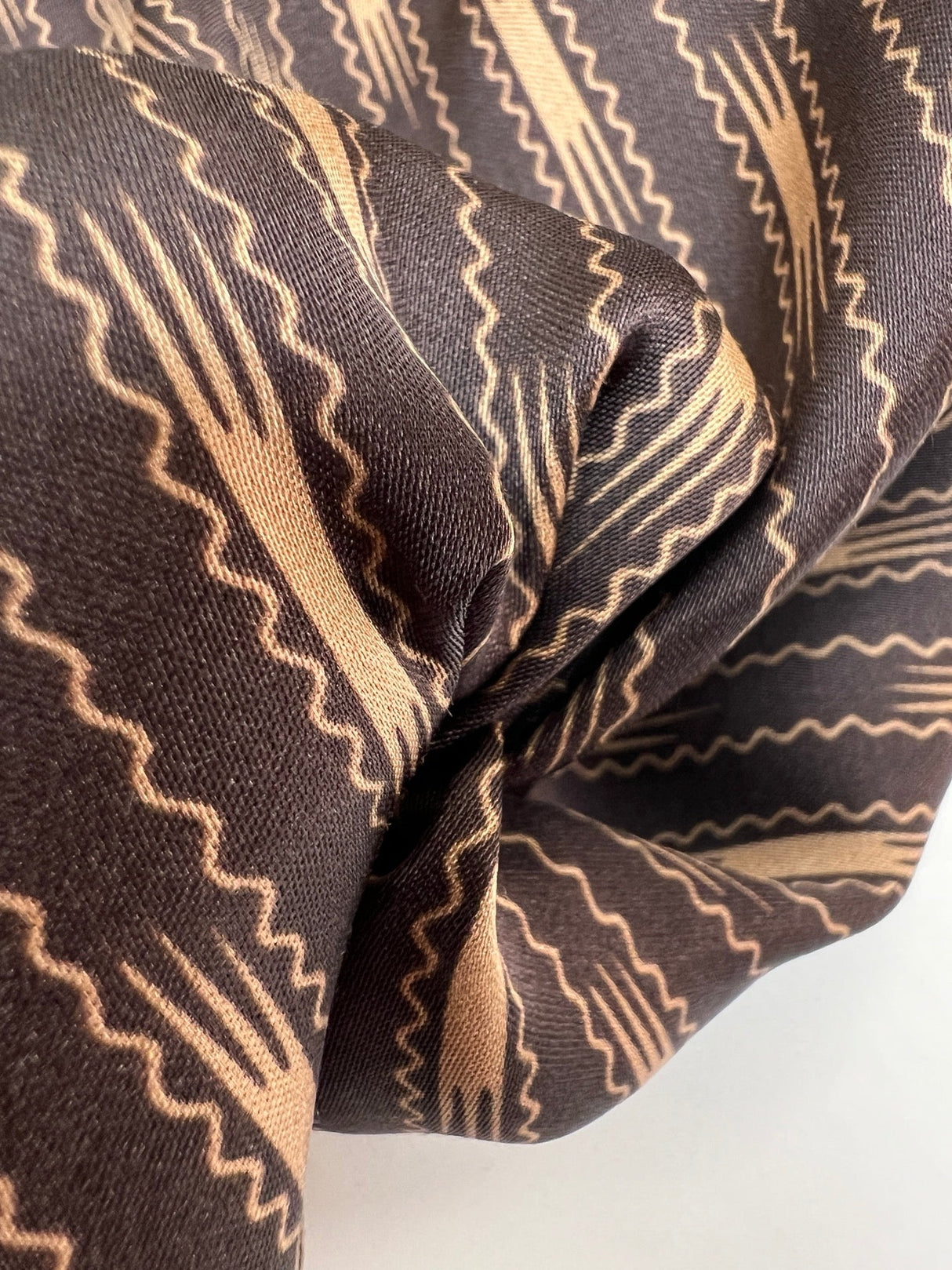 Polyester Sateen Printed Brown Beige