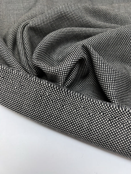 Wool Blend Tweed Black Gray
