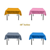 48X48 Square Poly Poplin Tablecloth Polyester Fabric - Solid Color, 48" X 48" (1 Piece)