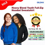 Gildan® Heavy Blend Youth Full-Zip Hooded Sweatshirt