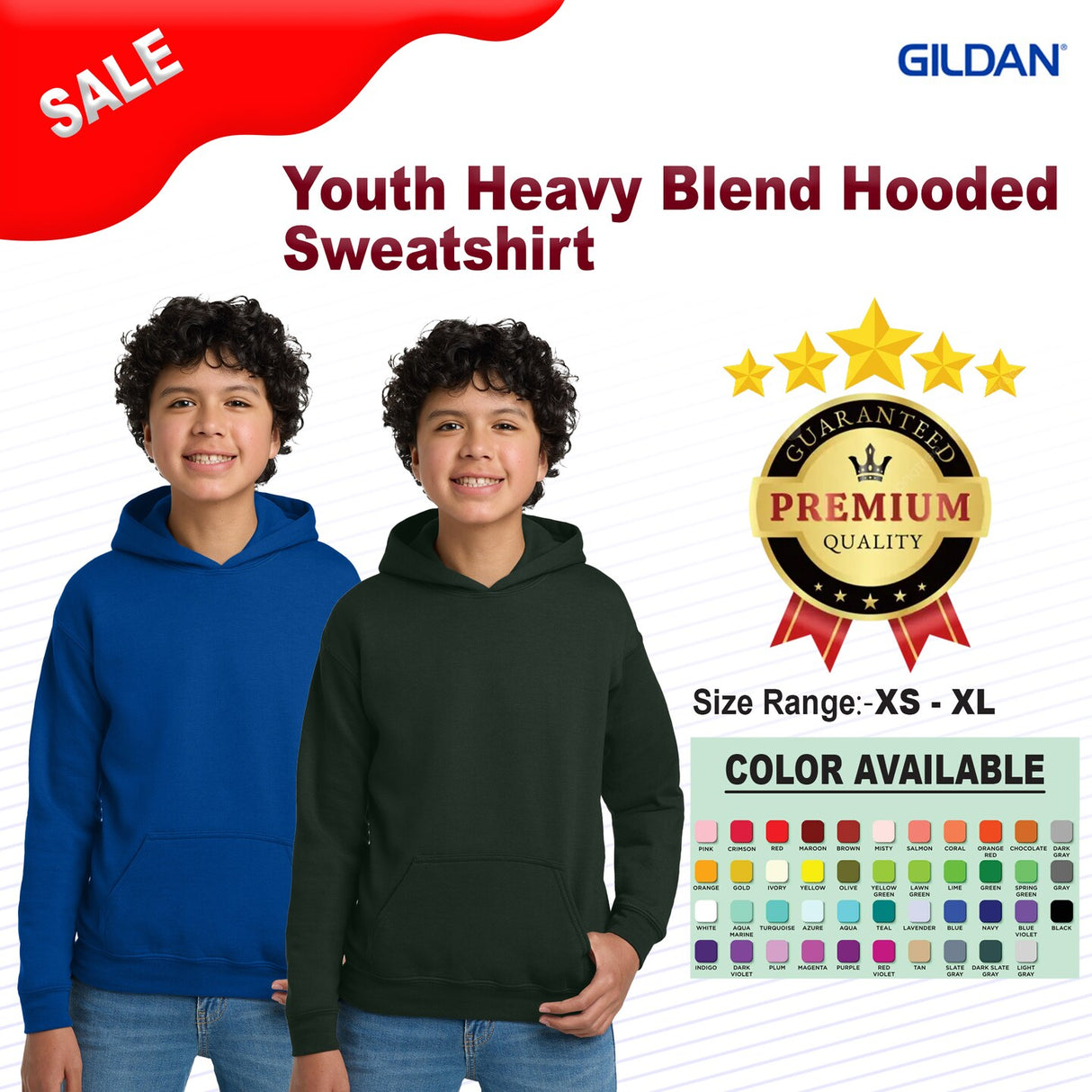 Gildan® Youth Heavy Blend Hooded Sweatshirt