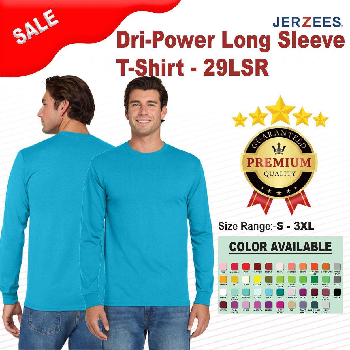 JERZEES® Dri-Power Long Sleeve Crewneck T-Shirt