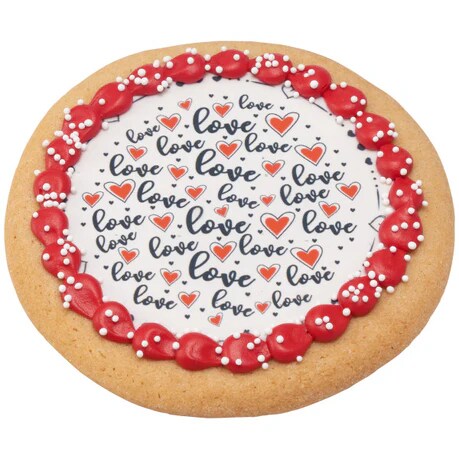 Love Valentines Day Edible Cake, Cupcake or Cookie Image PhotoCake