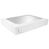 O'Creme White Full Size Cake Box with Window, 5" Deep - Pack of 5