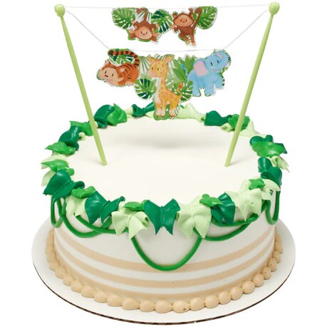 Baby Animals Jungle Banner Cake or Cupcake Layon Topper