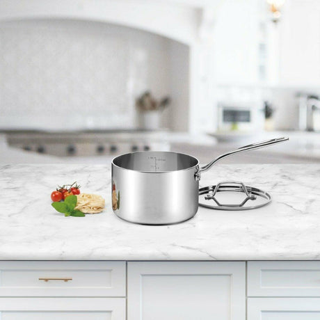 Cuisinart Custom Clad 5 Ply Stainless Steel Saucepan with Cover, 3 Quart