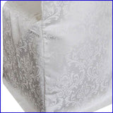 1 Piece White Damask Jacquard Banquet Chair Cover, Elegant Floral Polyester Slipcover for Events